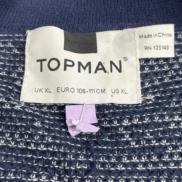 TOPMAN Blue Collared Thin Pullover Knitted Sweater Size  XL - Picture 9 of 10